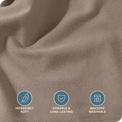 Twin Taupe Cotton Flannel Deep Pocket Fitted Sheet