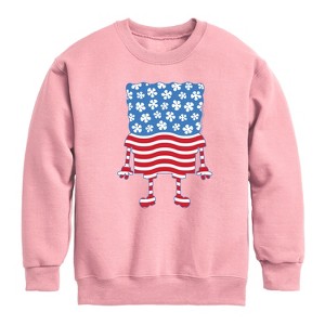 Boys' - SpongeBob SquarePants - Silhouette Stars Stripes Graphic Long Sleeve Fleece Sweatshirt - 1 of 4