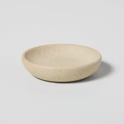 Sandy Textured Ceramic Round Trinket Dish Natural - Hearth & Hand™ with Magnolia