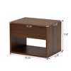 Sandinrayli Nightstands Set of 2, Night Stand with Drawer, Floating Nightstand with Open Storage Shelf, Wall Mounted Wood Bedside Tables, Brown Walnut - 2 of 4