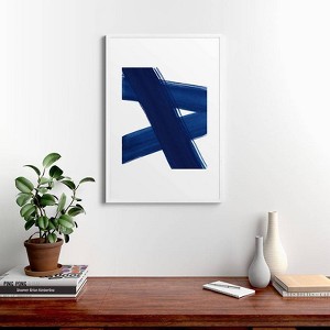 Kris Kivu Indigo Abstract Brush Strokes 4 Framed Wall Art - Deny Designs - 1 of 4