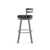 Amisco Render Upholstered Counter Height Barstool: Faux Leather, Steel Frame, Fixed Height - 4 of 4