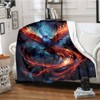 1pc Blue Fire Phoenix Blanket Lightweight Flannel Blanket Throw Blanket For Bed, Livingroom, Office, Couch, Christmas Gift. - 4 of 4
