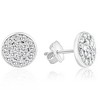 Pompeii3 3/8 Ct EX3 Lab Created Diamond Pave Studs Womens Earrings Lab Created 14k White Gold 8mm - 2 of 4