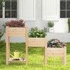 Tangkula 3-Tier Wooden Raised Garden Bed Elevated Garden Planter w/ 3 Planter Boxes Open Storage Shelf Drainage Holes - 4 of 4