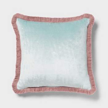 Boho Velvet Contrast Fringe Dec Pillow Square - Threshold™