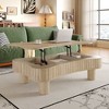 Sapphtopaz Lift-Top Coffee Table with Fluted Panel Hidden Storage, Modern Coffee Table with Silent Hydraulic Lift, Center Table Curved Safety Corners - 4 of 4