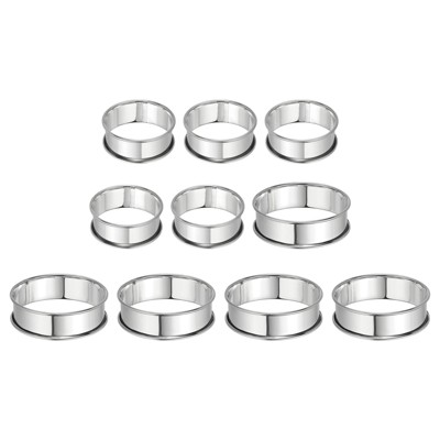 Unique Bargains Stainless Steel Double Rolled Nonstick Durable Cake Rings 10 Pcs
