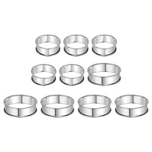Unique Bargains Stainless Steel Double Rolled Nonstick Durable Cake Rings 10 Pcs - 1 of 4