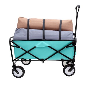 Whisen 360lbs Collapsible Foldable Wagon Cart with Strapping System, Supports 3pcs Plastic Liner Bag - 1 of 4