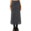 Floral Mesh Boho Midi Skirt - Women's High Waist A-Line Skirt with Lettuce Trim Black Floral J - 2 of 4