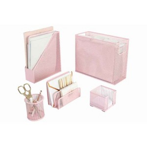 Blu Monaco 5 Piece Desk Set with  Hanging File Holder - 1 of 4