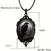 Gothic Bat Glass Pendant Necklace With Rope Chain For Punk Witch Victorian Jewelry Accessories - 3 of 4
