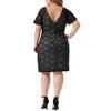 Agnes Orinda Women's Plus Size Elegant Floral Lace Bateau V Neck Short Sleeves Bodycon Dresses - 4 of 4