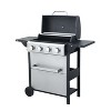 BestParts 4-Burner Propane BBQ Grill, Outdoor Gas Barbecue Cooker with Side Table, 34200 BTU, Enamel Grates, Wheels, Stainless Steel Frame - 2 of 4