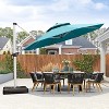 PURPLE LEAF 10/11/12/13ft Outdoor Patio Cantilever Umbrella with Base Offset Umbrella 360 Degree Rotation Round Umbrella for Deck Pool Garden - 2 of 4