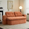 2 Seater Modern Floor Sofa with 2 Pillows, Convertible Foam-Filled Sleeper Bed, Folding Linen Couch Mattress for Living Room or Playroom-Koiai - 2 of 4