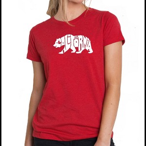 LA Pop Art Women's Premium Blend Word Art T-shirt - California Bear - 1 of 3