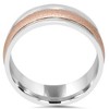 Pompeii3 8MM Rose & White Gold Two Tone Wedding Band 14K - 2 of 3