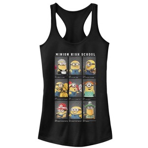 Juniors Womens Despicable Me Minion High School Yearbook Racerback Tank Top - 1 of 4