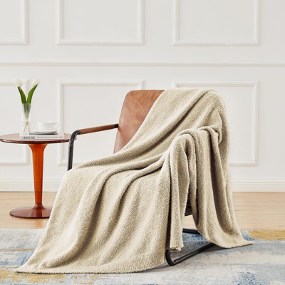 Inhand Knit Throw Blanket for Gift - 50" x 60" Super Soft Lightweight Plush Fuzzy Fluffy Warm Cozy Blankets and Throws for Couch Sofa Bed