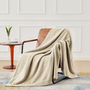 Inhand Knit Throw Blanket for Gift - 50" x 60" Super Soft Lightweight Plush Fuzzy Fluffy Warm Cozy Blankets and Throws for Couch Sofa Bed - 1 of 4