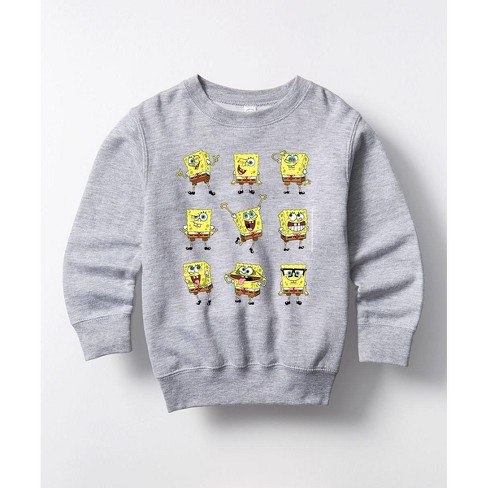 Boys' - SpongeBob SquarePants - Spongebob Faces Grid Graphic Long Sleeve Fleece Sweatshirt - image 1 of 4