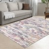 Washable Modern Geometric Printed Rug Non Slip Low Pile Rug Soft Throw Floor Cover Foldable Indoor Carpet for Living Room Bedroom Playroom - 3 of 4