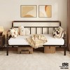 Jojoka Twin Daybed with Classic Headboard, Heavy-Duty Metal Frame, Noise-Free Sofa Bed for Living Room or Guest Room, No Box Spring Needed - 3 of 4