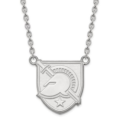 Black Bow Jewelry 10k White Gold U.S. Military Academy Black Knights NCAA Necklace 18 Inch