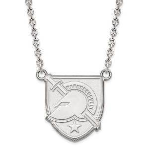 Black Bow Jewelry 10k White Gold U.S. Military Academy Black Knights NCAA Necklace 18 Inch - 1 of 4