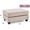 Gulches Ottoman 38"W¡Á26"D¡Á19"H, Tufted Seating, Minimal Assembly, Durable for Small Living Spaces - 2 of 4