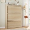 3-Drawer Shoe Cabinet, Wooden Handle, Natural Wood Color,for Japanese Style Home - 3 of 4