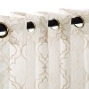 Embroidered Geometric Imperial Trellis Sheer Grommet-Top Curtain Panels by Blue Nile Mills - 2 of 4