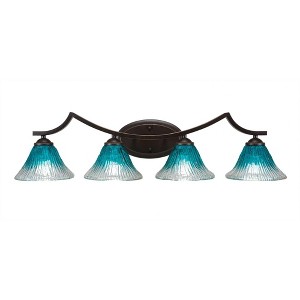 Toltec Lighting Zilo 4 - Light Vanity in  Dark Granite with 7" Teal Crystal Shade - 1 of 1