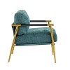 PAGED Minimalist Accent Chair with Cushions Contemporary Reading Chair with Metal Frame and Wooden Armrest Design for Living Room, Bedroom - 4 of 4