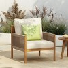 1pc Outdoor Lounge Chair with Solid Wood Frame and Weather Resistant Cushions No Table Included for Patio or Garden - Coolbibila - 2 of 4