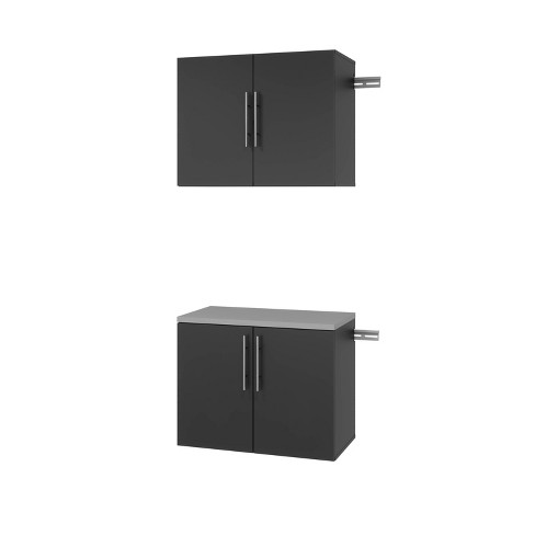Prepac HangUps Wooden Garage Shoe Storage Cabinet in Black