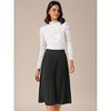 INSPIRE CHIC Women's Pleated Elastic High Waist A-Line Swing Casual Flowy Midi Skirts - 3 of 4