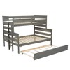 NicBex Twin over Full Bunk Bed Wood Frame Triple Bed Frame with Guardrails, Ladders and Tram with Wheels, No Box Spring Required - image 3 of 4