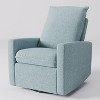 CorLiving Caillie Recliner Chair Light Blue: Upholstered Glider, 360 Swivel, Manual Recline - 3 of 4
