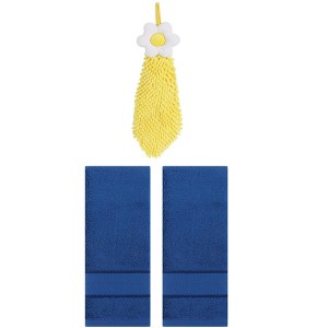 REGALWOVEN 3 Pcs Soft Absorbent Hand Towel Bathroom Decorative Set - 1 of 4