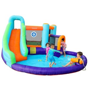 ZACHVO 6-in-1 Inflatable Water Slide Bounce House with Blower, Splash Pool & Games for Kids, Outdoor Backyard Use - 1 of 4
