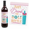 Big Dot of Happiness Donut Worry, Let's Party - Doughnut Party Decorations for Women and Men - Wine Bottle Label Stickers - Set of 4 - 3 of 4