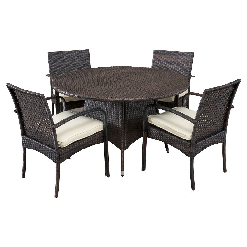 Theodore 5pc Wicker Patio Dining Set - Christopher Knight Home
, 3 of 6
