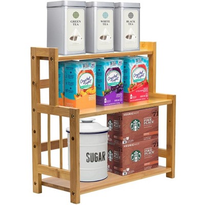 Natural Bamboo 3-Tier Countertop Organizer and Spice Rack