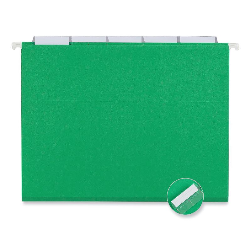UNIVERSAL Hanging File Folders 1/5 Tab 11 Point Stock Letter Green 25/Box 14117, 4 of 5