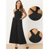 Allegra K Women's Cross Neck Sleeveless Wide Leg Full Length Romper Jumpsuits - 2 of 4