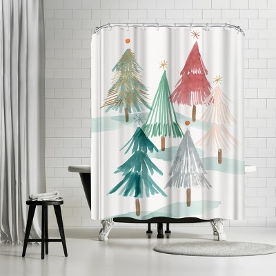 Christmas Trees Ii by PI Creative Holiday Collection Shower Curtain - Americanflat
