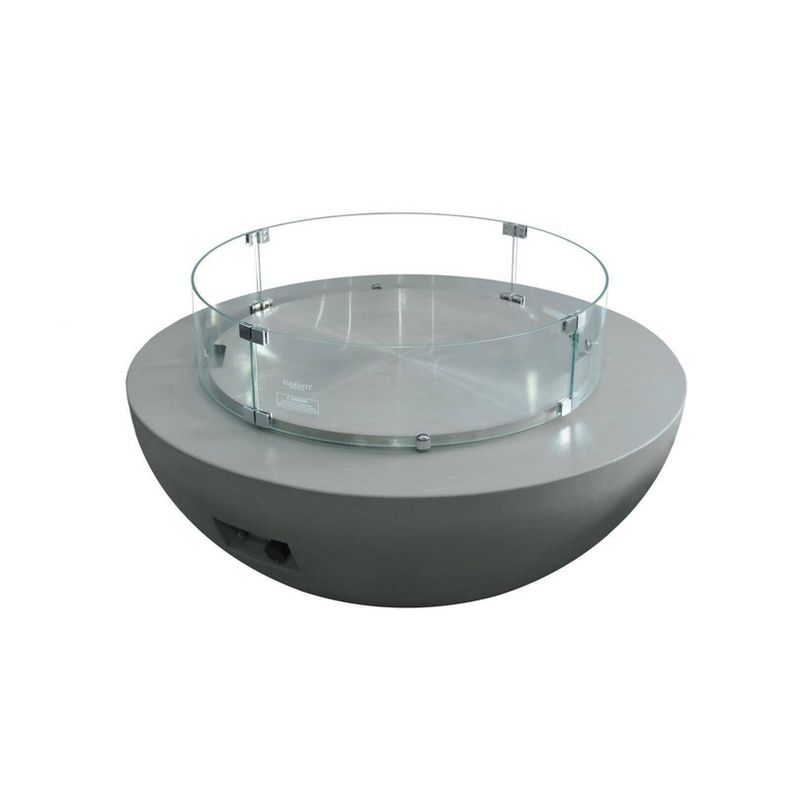 Lunar Round Tempered Glass Wind Screen for Outdoor Fire Pit - Elementi, 2 of 5